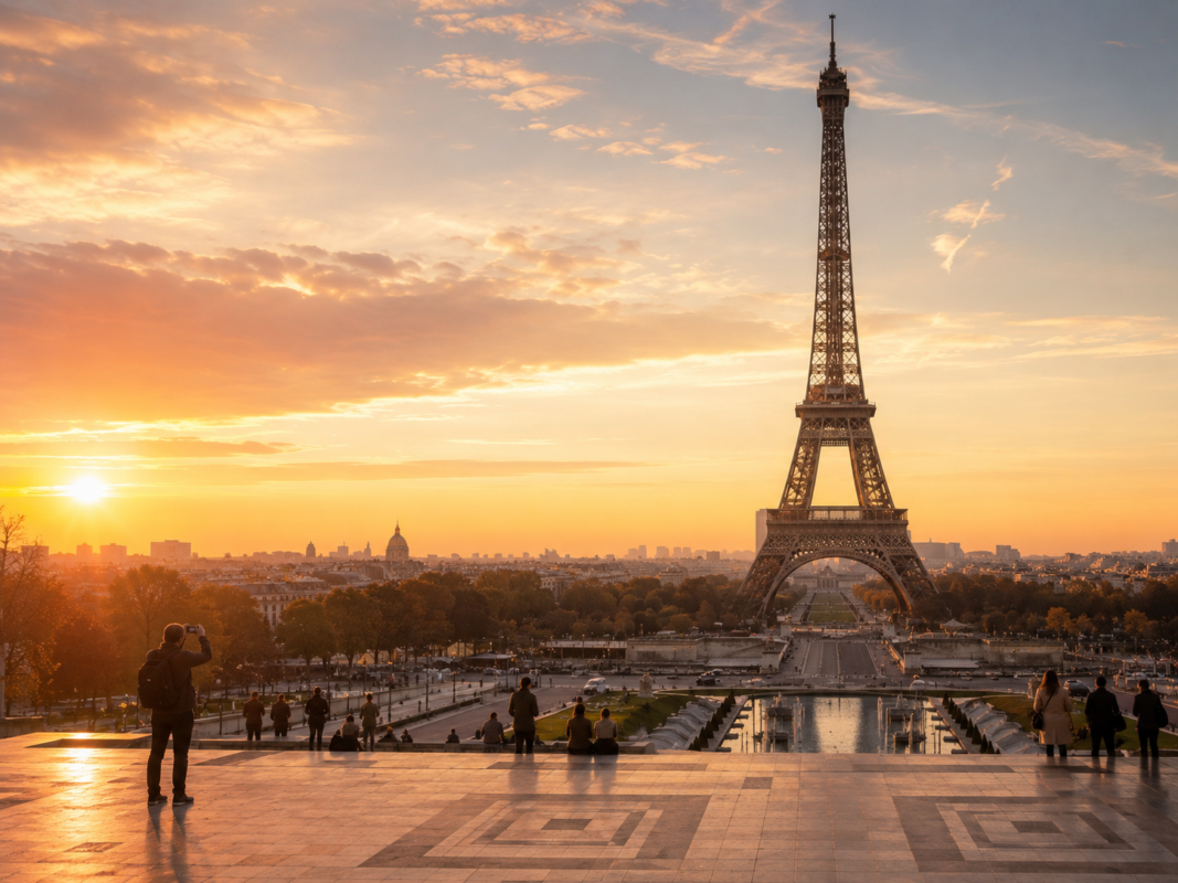 Take Amazing Photos In Paris 2 Eiffel Tower Photographed From Trocadéro At Sunrise In Paris.