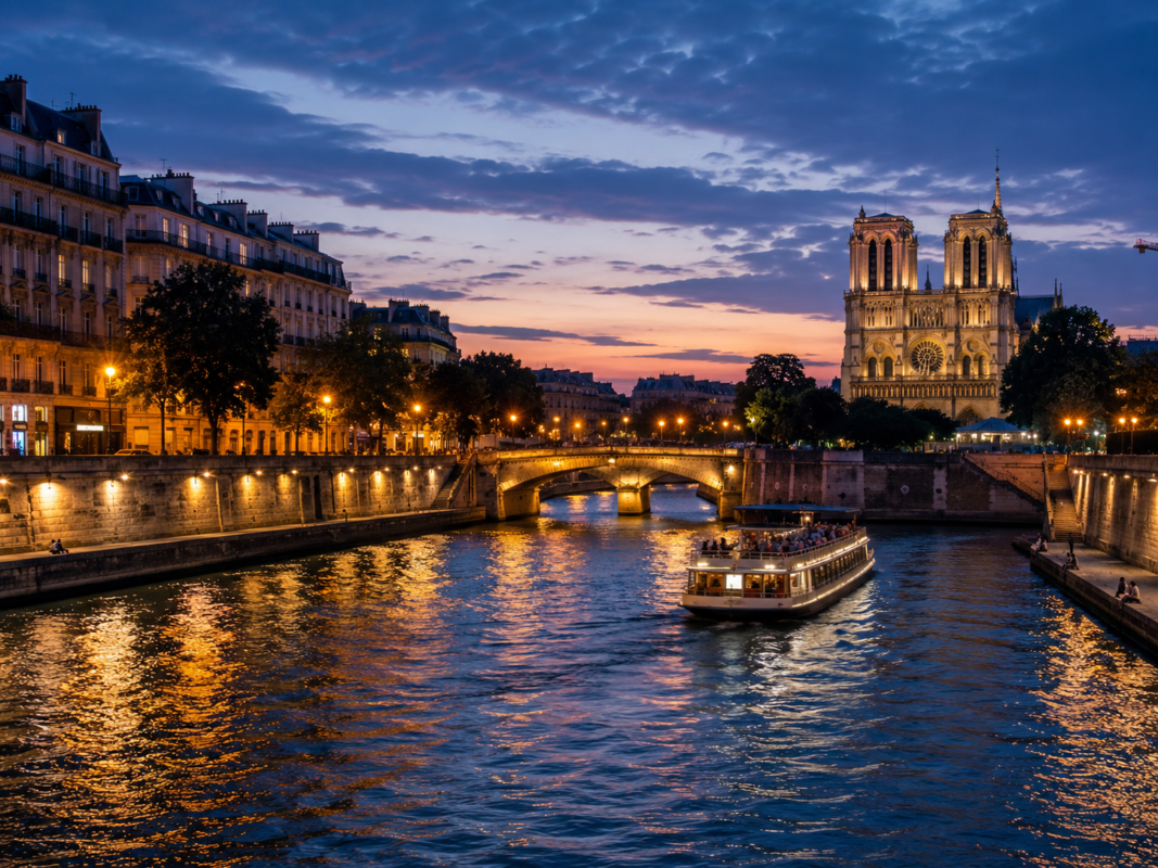Take Amazing Photos In Paris 3 Evening Reflections On The River Seine With Paris Architecture And Bridge Lights.