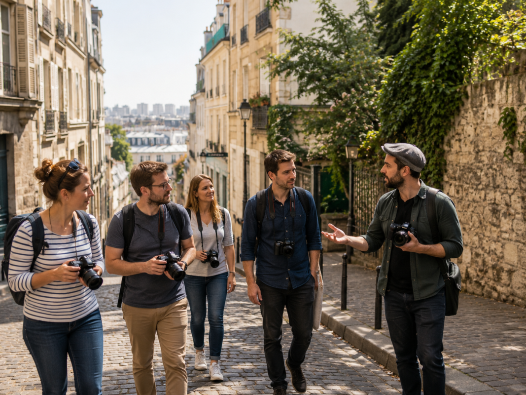 Take Amazing Photos In Paris 6 Small Group Of Photographers Taking A Guided Photo Tour Through A Paris Street.