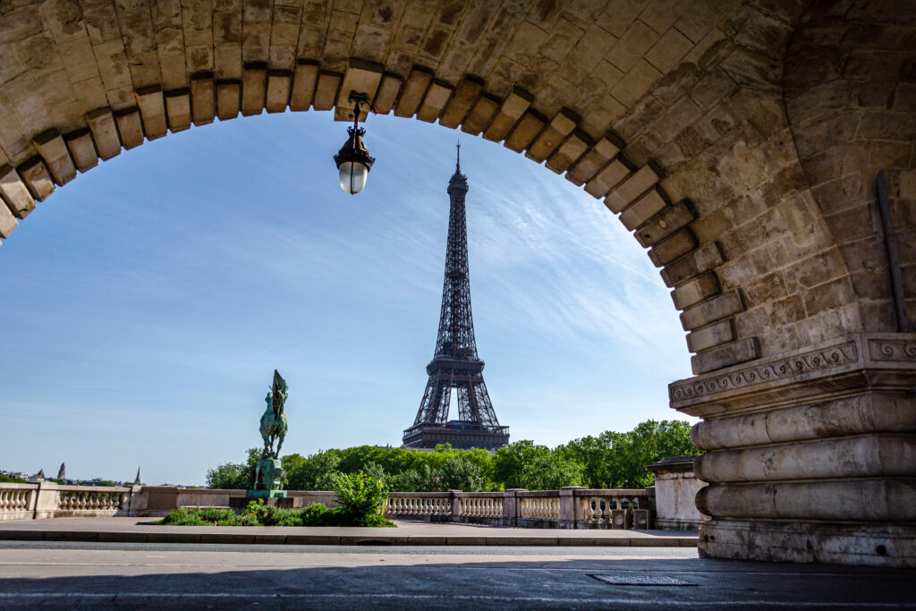 Eiffel Tower under bridge