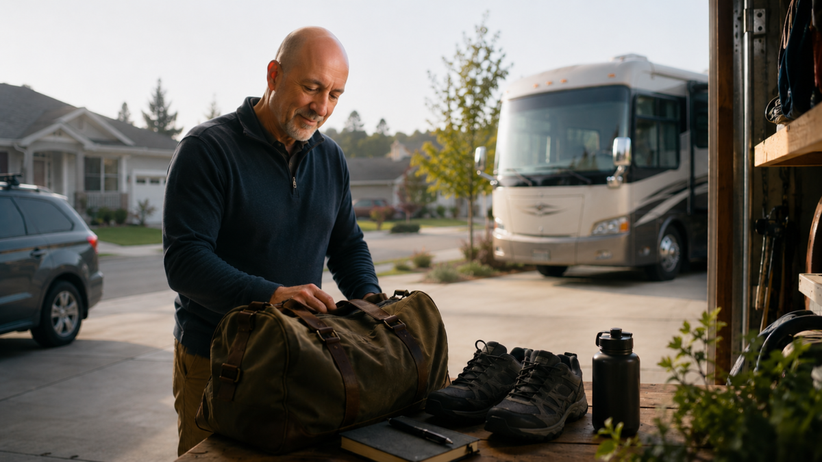 Person Preparing For Travel And Life Changes During The 10 Years Before Retirement.