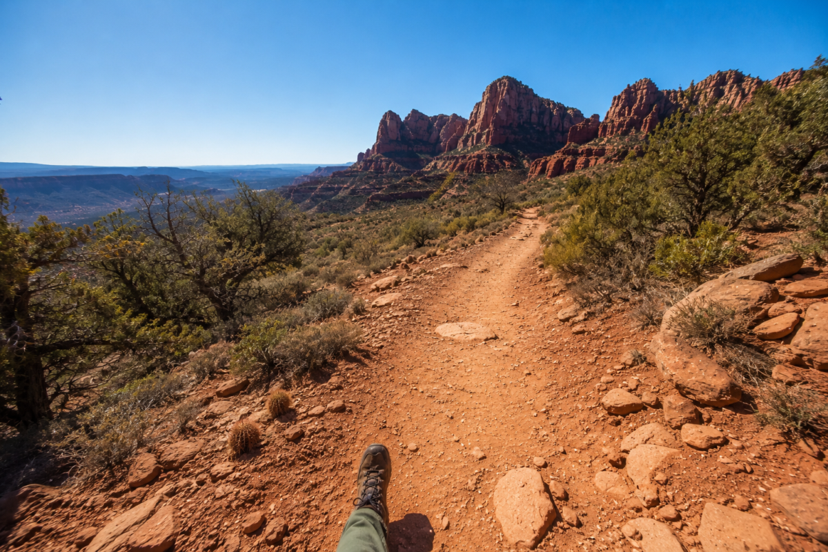 Hiking A Desert Trail In The American Southwest, Maintaining The Health And Vitality Required To Reinvent Life Over 40.
