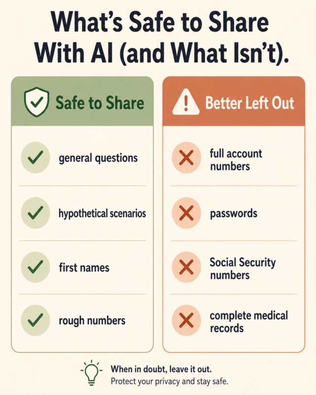 11 Ai Mistakes Beginners Make 3 Table Comparing What Is Safe To Share With Ai Chatbots Versus The Oversharing Ai Mistakes Beginners Make With Personal Information