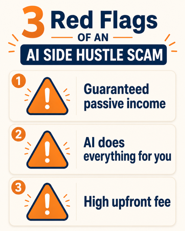 Ai Side Hustles For Adults Over 40 2 Three Red Flags Of An Ai Side Hustle Scam For Adults Over 40