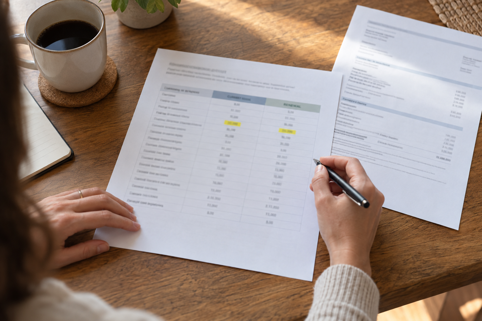 Home Insurance Renewal Compare Person Checks A Home Insurance Renewal Change Log Against Policy Pages
