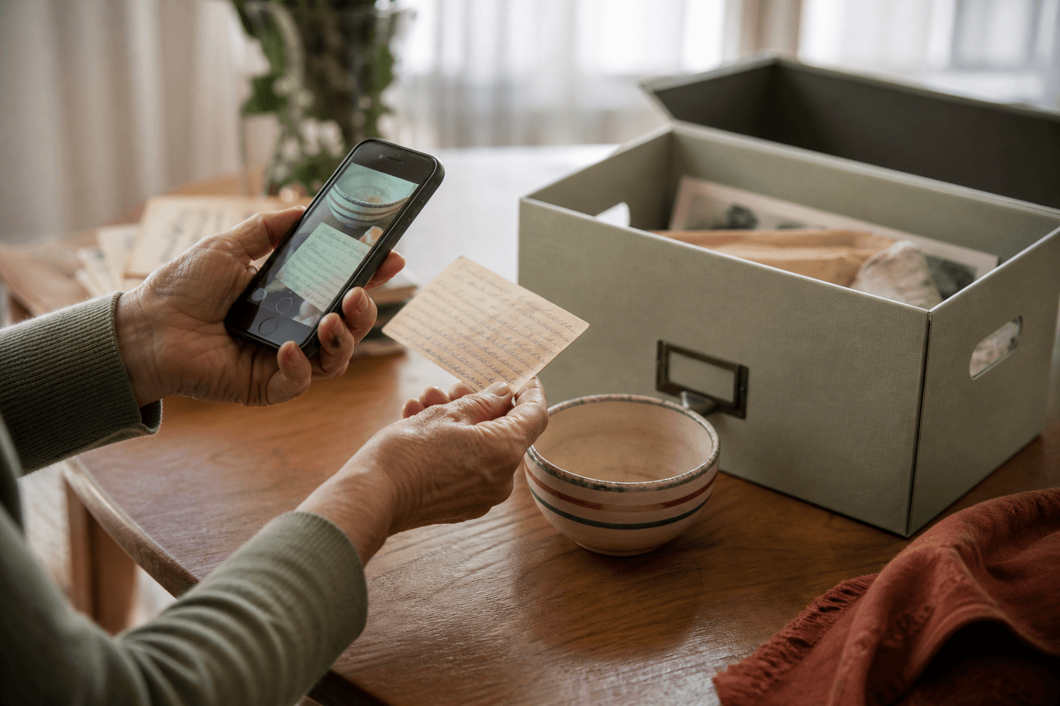 Photographing A Family Keepsake Before Reducing A Sentimental Collection